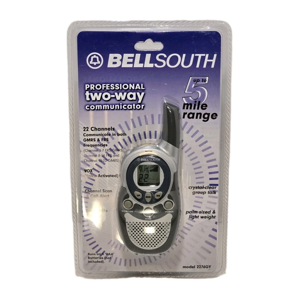 📻✨‎ BellSouth 2276GY 22-Channel Two-Way Communicator FRS/GMRS NIP